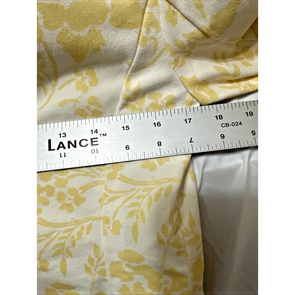 J. Crew Yellow/White Floral Cotton Blazer Sz 6 - Picture 6 of 7